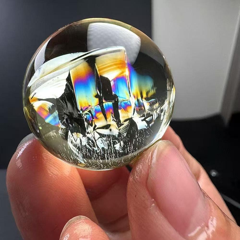 AAAA級金運UPレインボー天然シトリン丸玉B0113/YS/6001/169C