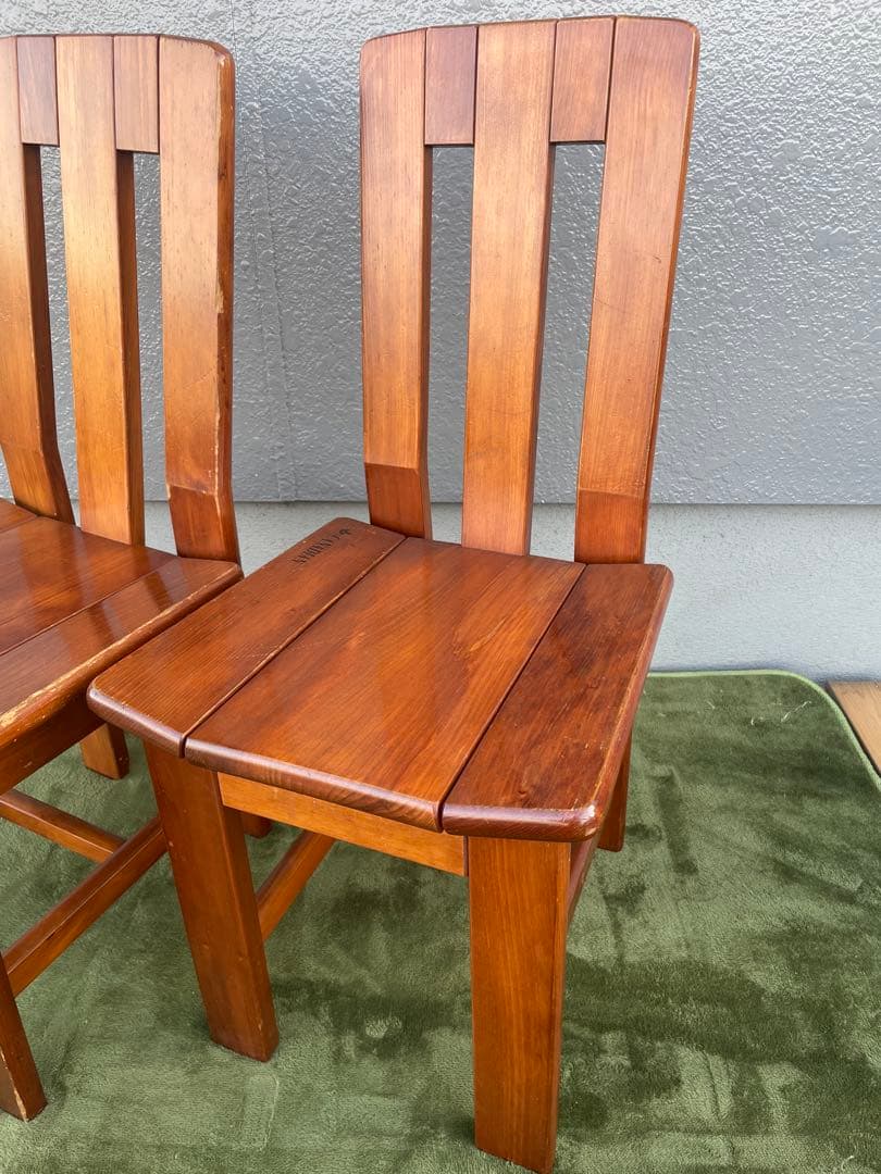 二脚セット　北欧レトロ カナディアン 木製椅子 ダイニングチェア ビンテージ