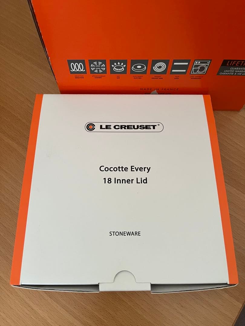 【新品　未使用】ル・クルーゼ　ココット　エブリィ 18 メレンゲ 2点セット