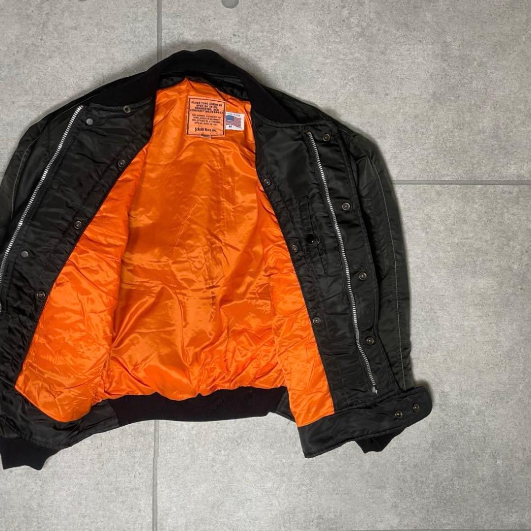 Schott　MA-1　フライトジャケット　USA製　短丈　IDEALジップ