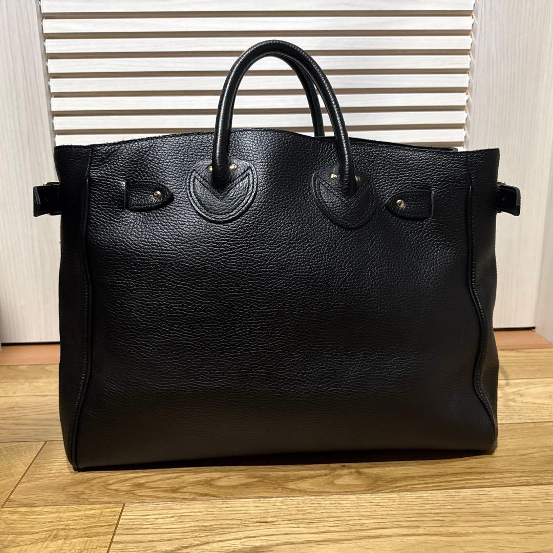 ヤングアンドオルセン エンボス レザー ベルテッド トートバッグ M