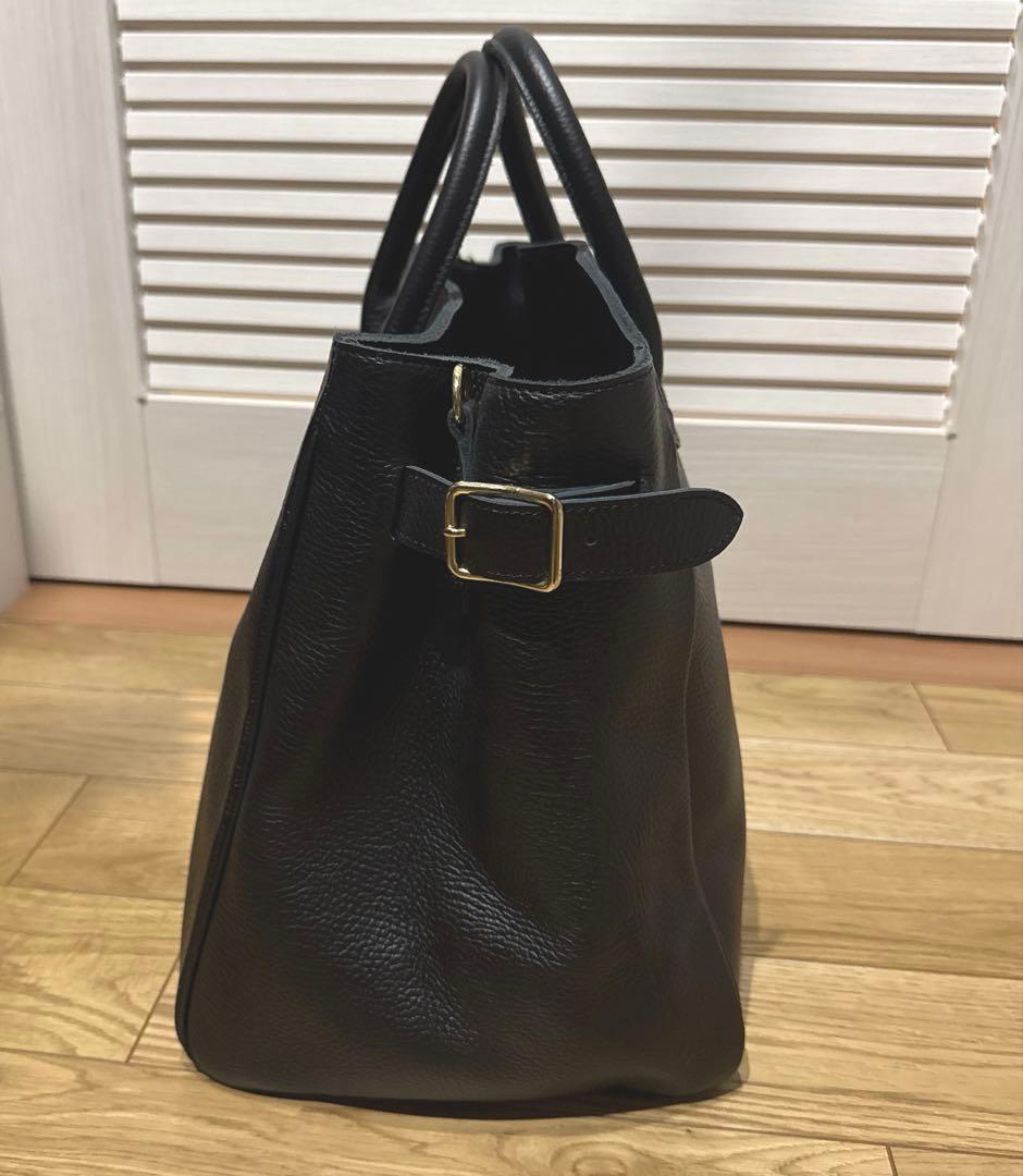 ヤングアンドオルセン エンボス レザー ベルテッド トートバッグ M