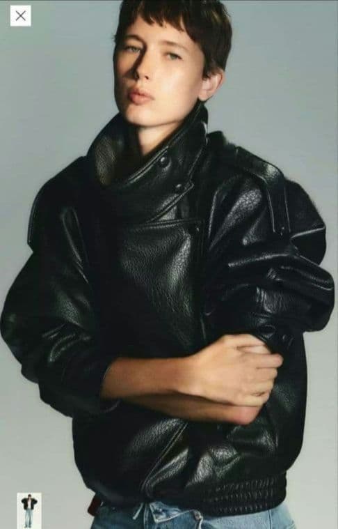 ZARA　フェイクレザージャケット M ブラック　新品未使用タグ付