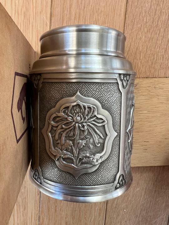 未使用品  Selangor pewter 茶筒　錫　ピューター