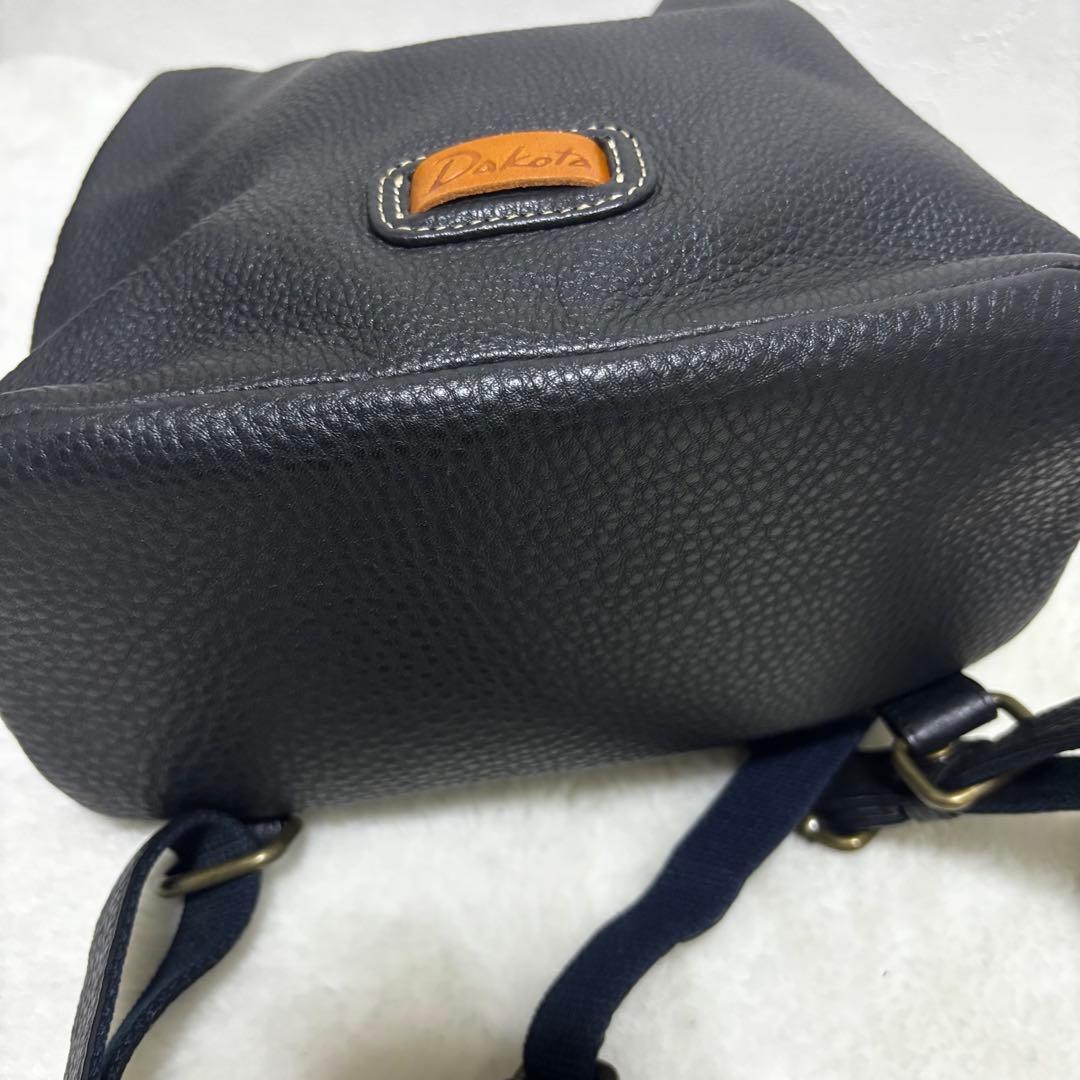 極美品⭐️Dakota シボ革　リュック ブラック レザー パッチ