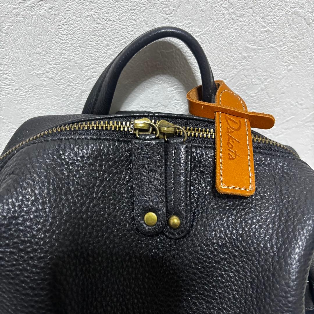 極美品⭐️Dakota シボ革　リュック ブラック レザー パッチ