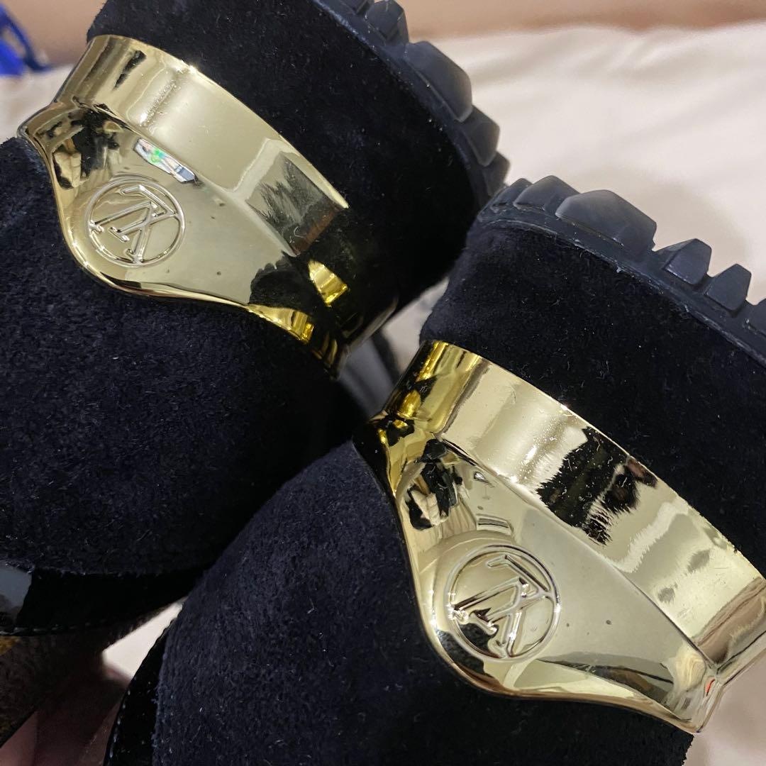 LOUIS VUITTONランアウェイラインスニーカー36 ブラック　モノグラム