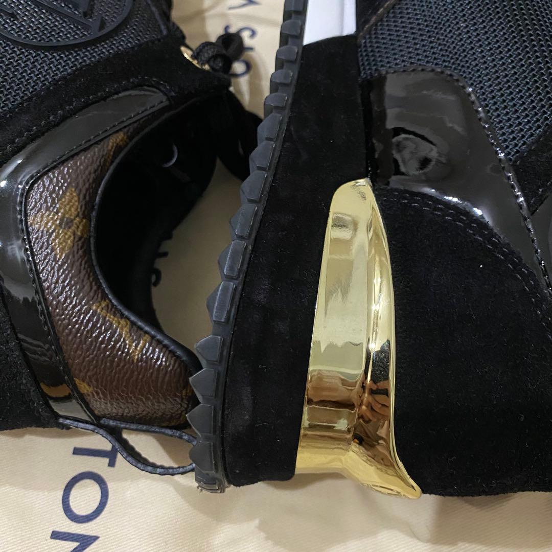 LOUIS VUITTONランアウェイラインスニーカー36 ブラック　モノグラム