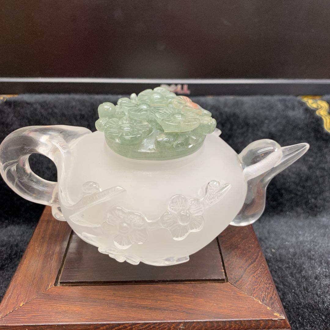 最髙級水晶急須置物❣️天然石 最品貭 幸福呼ぶの奇石　グリーンガーデンクオーツ❣️