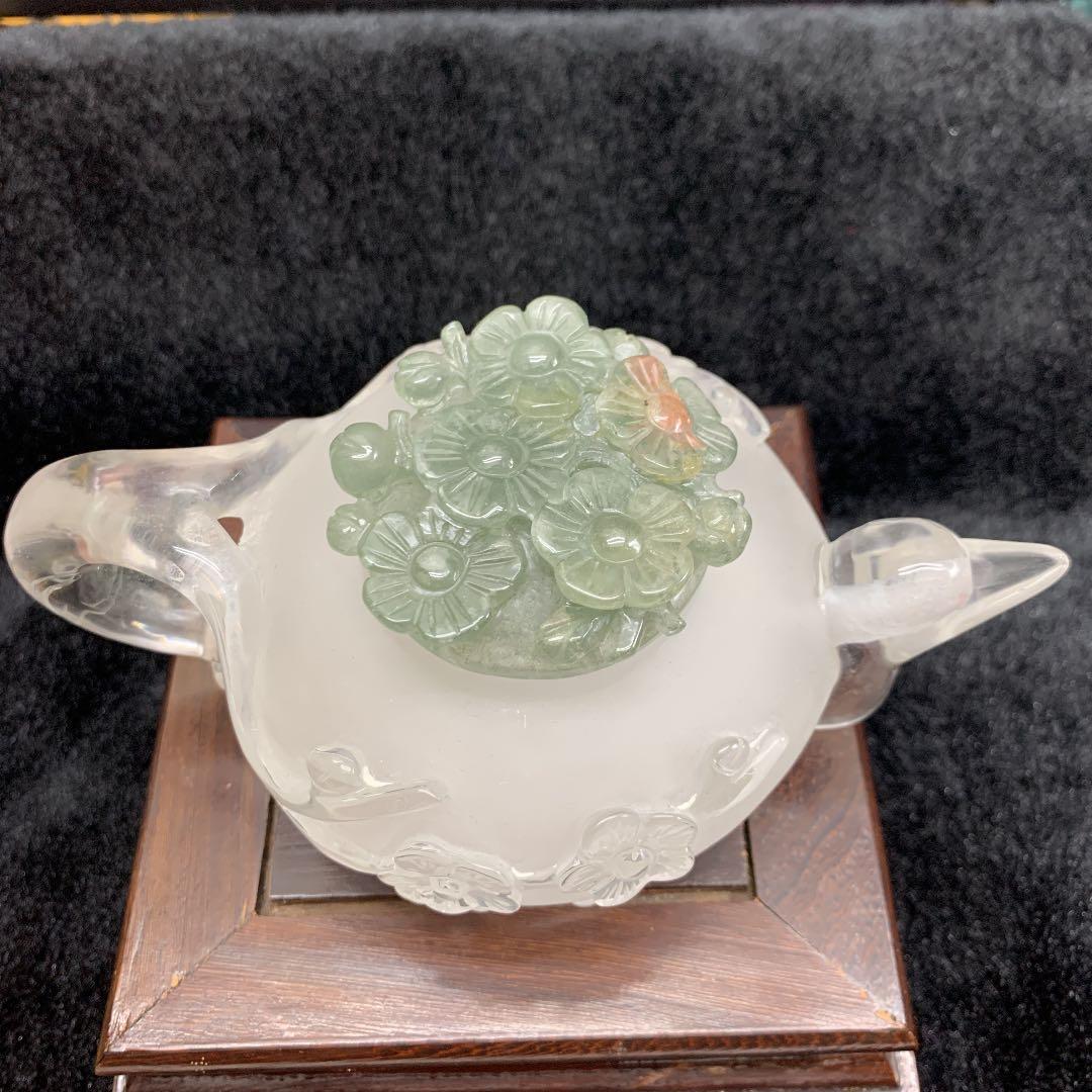 最髙級水晶急須置物❣️天然石 最品貭 幸福呼ぶの奇石　グリーンガーデンクオーツ❣️