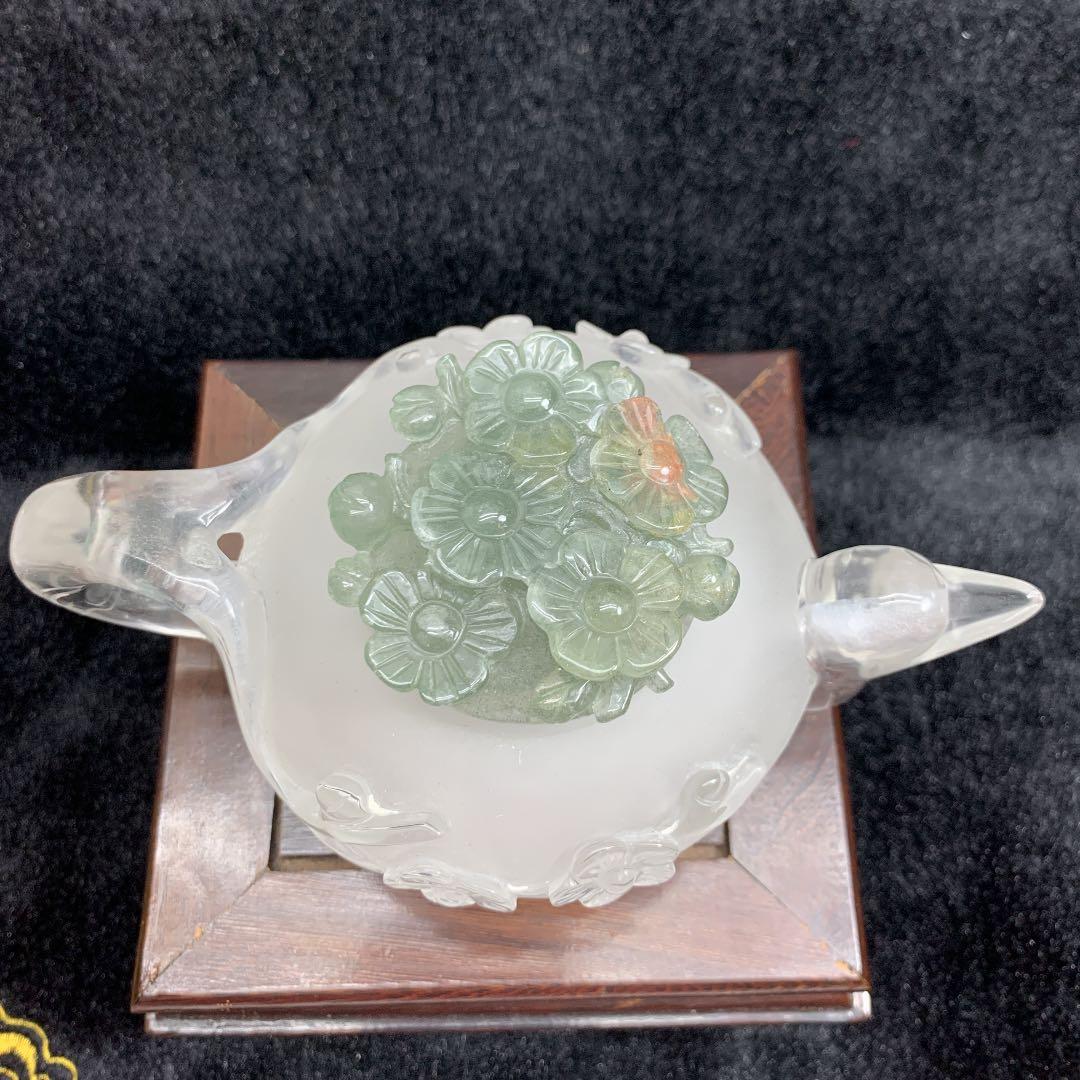 最髙級水晶急須置物❣️天然石 最品貭 幸福呼ぶの奇石　グリーンガーデンクオーツ❣️