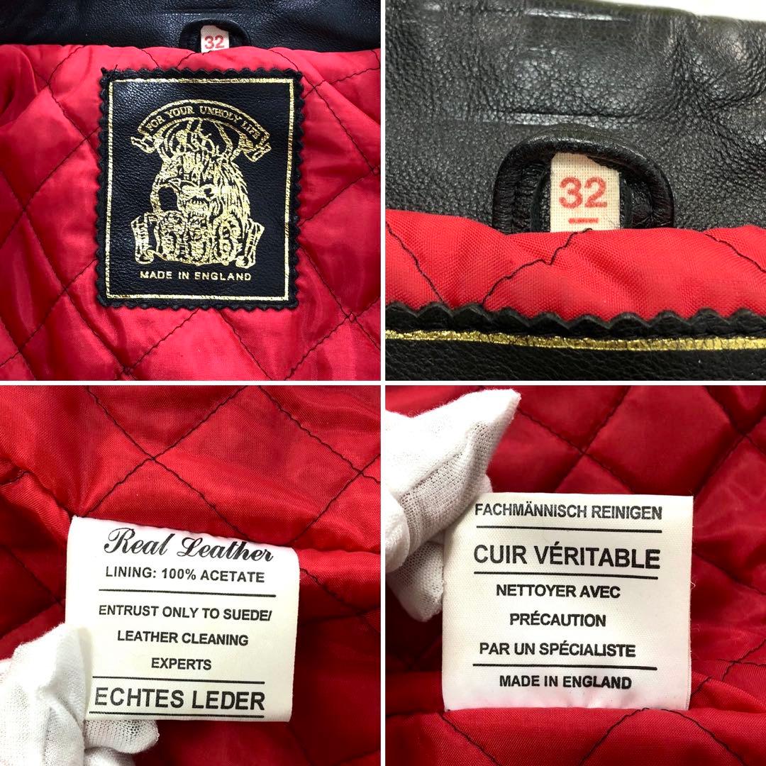 ✨希少✨666 レザージャケット ダブルライダース 死神タグ イングランド製