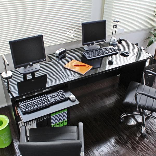 【新品・送料無料】【日本製】120デスク+60 パソコンデスク ラック+チェスト