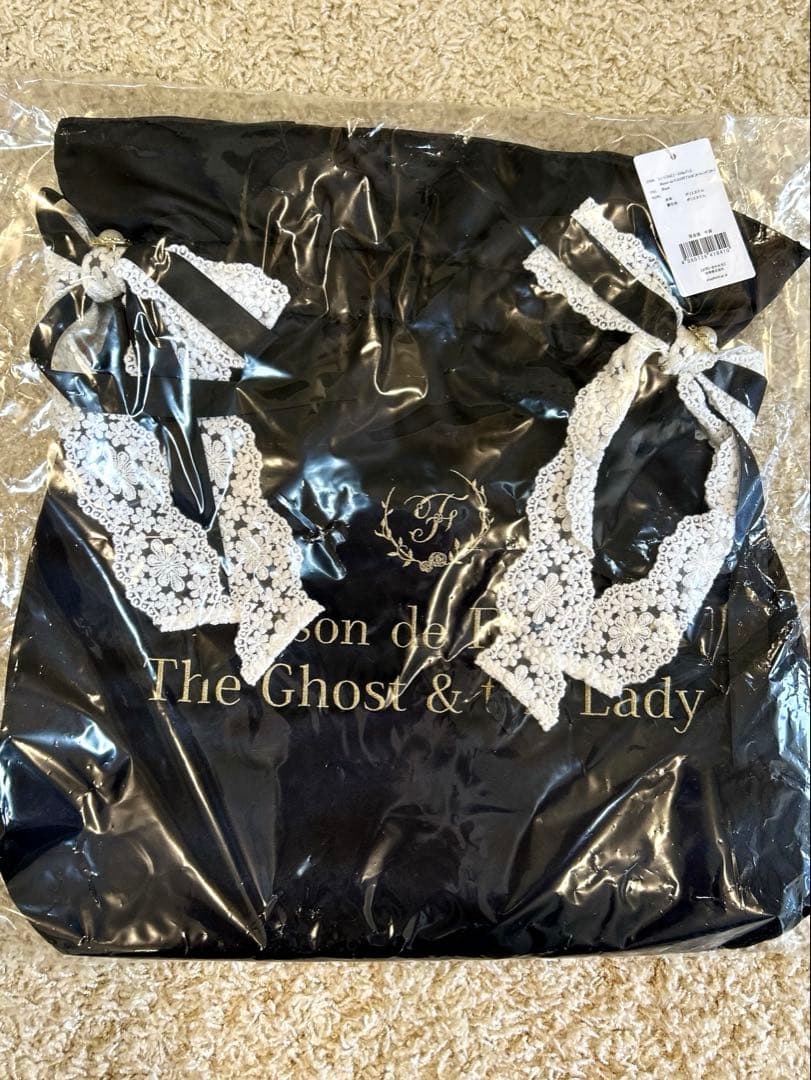 ゴースト＆レディMaison de FLEUR コラボトートバッグ 黒フロー
