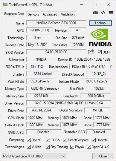 RTX3060 12GB グラボ 動作確認済 元箱あり