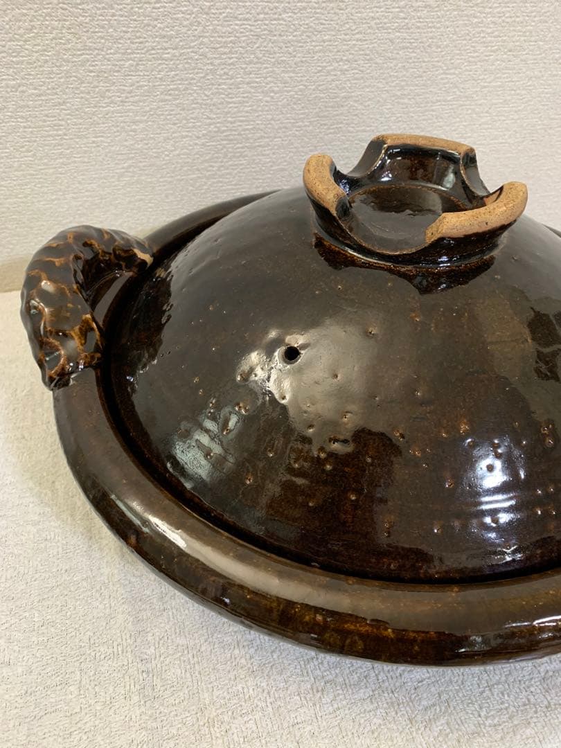 【土鍋】土楽窯　黒鍋　尺三寸（6人〜用）