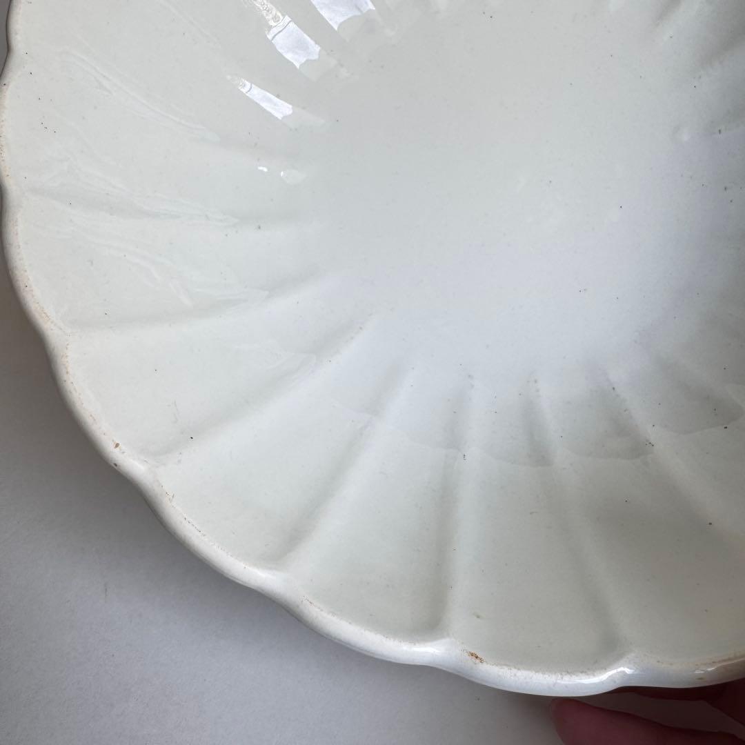 希少　フランスアンティーク　ボルドー窯　サラダディエ　輪花皿