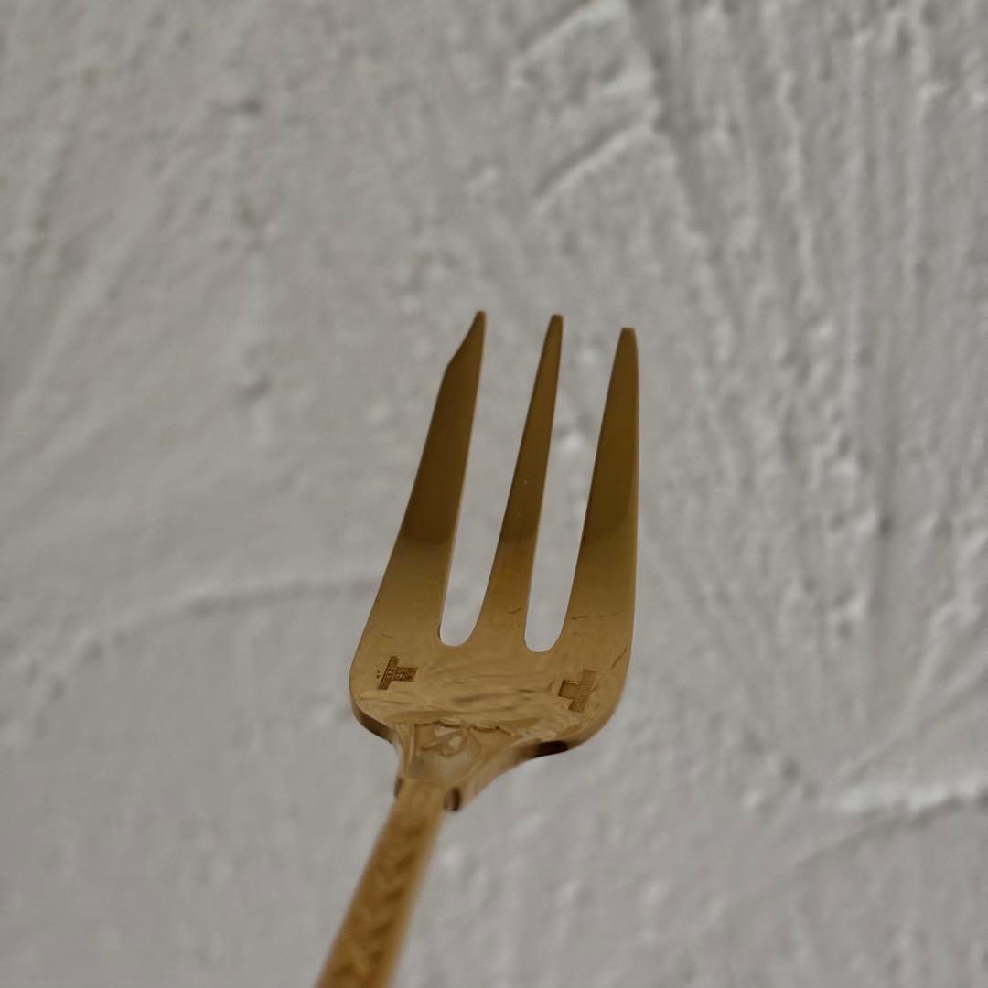 クリストフル ナターシャ 24金プレート デザートフォーク フランス 廃盤