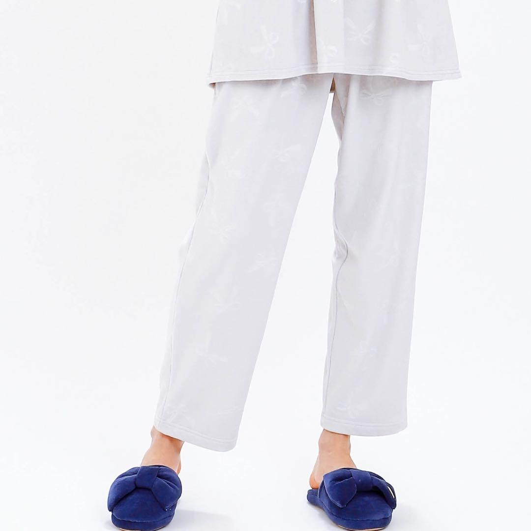 ナルエー ムーンタン スノースムージー リボンエンボスパジャマ M〜L グレー