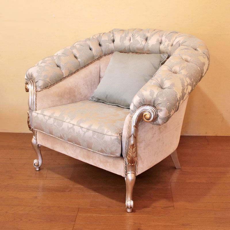 一人掛けソファ ファブリックチェア 水色 インテリア 122-331