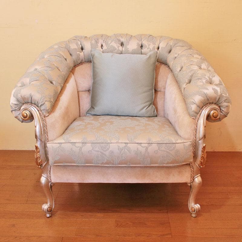 一人掛けソファ ファブリックチェア 水色 インテリア 122-331