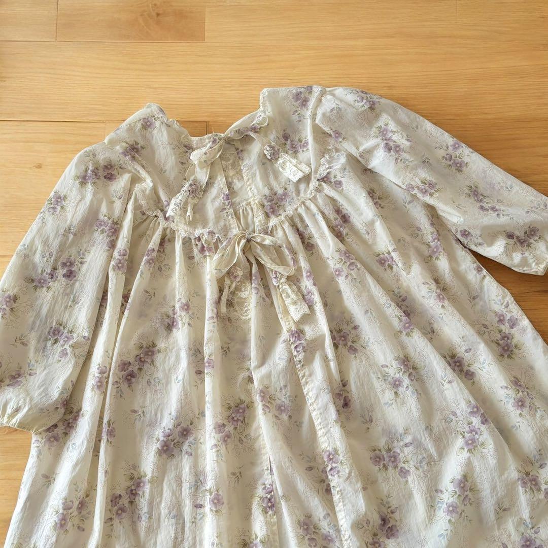 さえら　アキアカネ　プリントエプロン　エプロン　割烹着　花柄