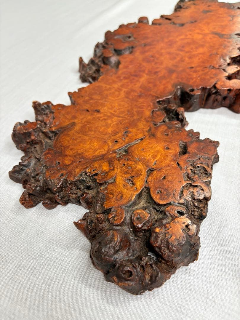 葡萄杢　玉杢　敷板　一枚板　天然木　花台　盆栽台　香炉台　飾台　木工　古美術