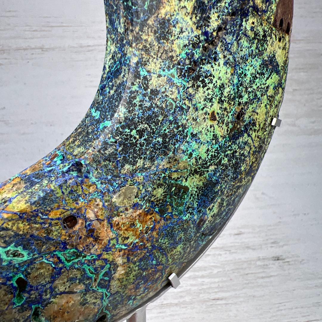 天然石　月　フェニックスストーン　台座付き