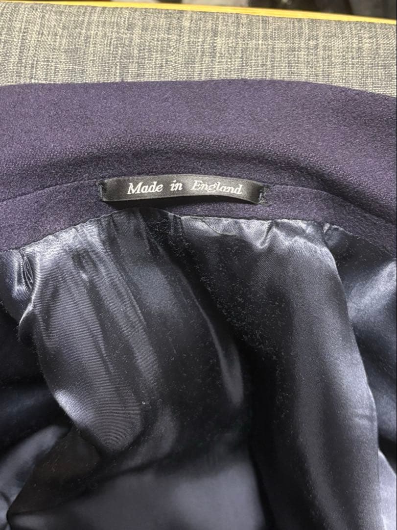 Burberrys イングランド製 カシミア ダブル チェスターコート 濃紺