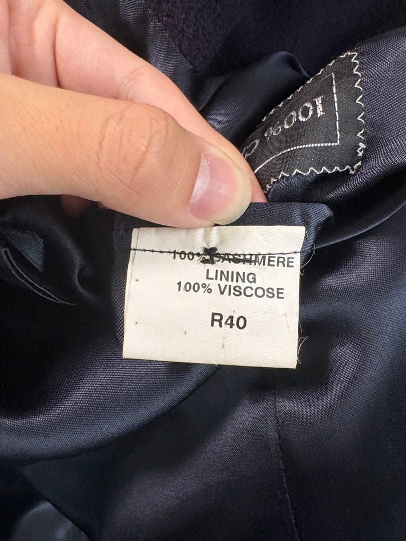 Burberrys イングランド製 カシミア ダブル チェスターコート 濃紺