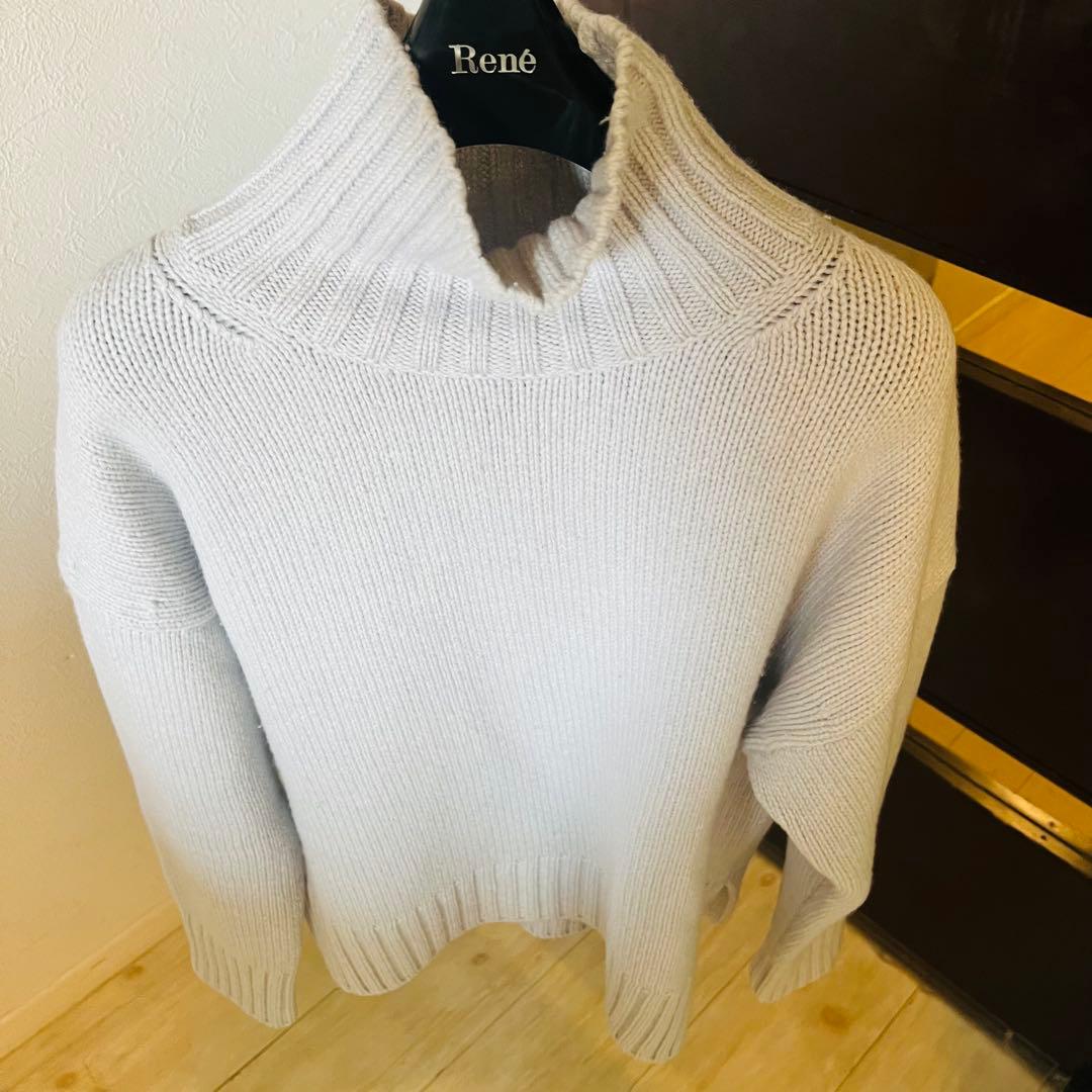 新品☆ANAYI ボウモウテンジクハイネックプルオーバー/セオリー、23区、ロペ