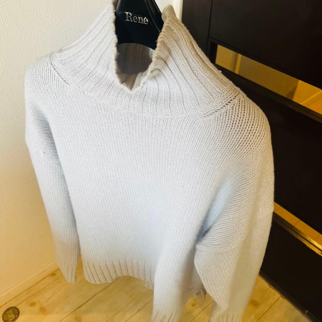 新品☆ANAYI ボウモウテンジクハイネックプルオーバー/セオリー、23区、ロペ