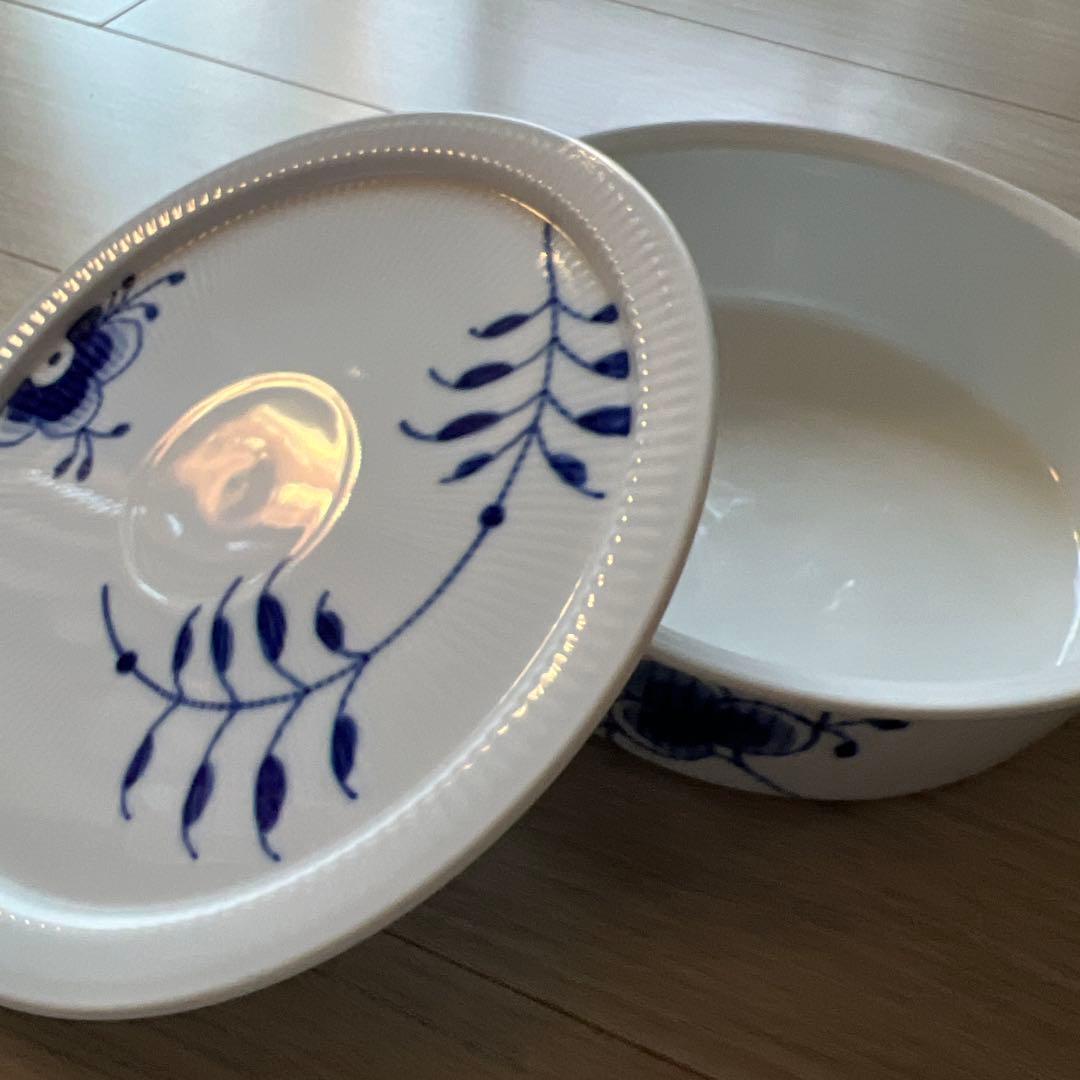 ロイヤルコペンハーゲン　ブルーフーテッドメガ　蓋付オーブンウェア　L