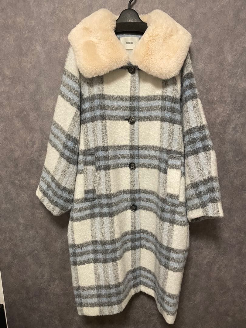FURFUR シャギーチェックコート 品番RWFC234027