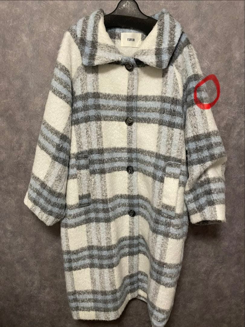 FURFUR シャギーチェックコート 品番RWFC234027