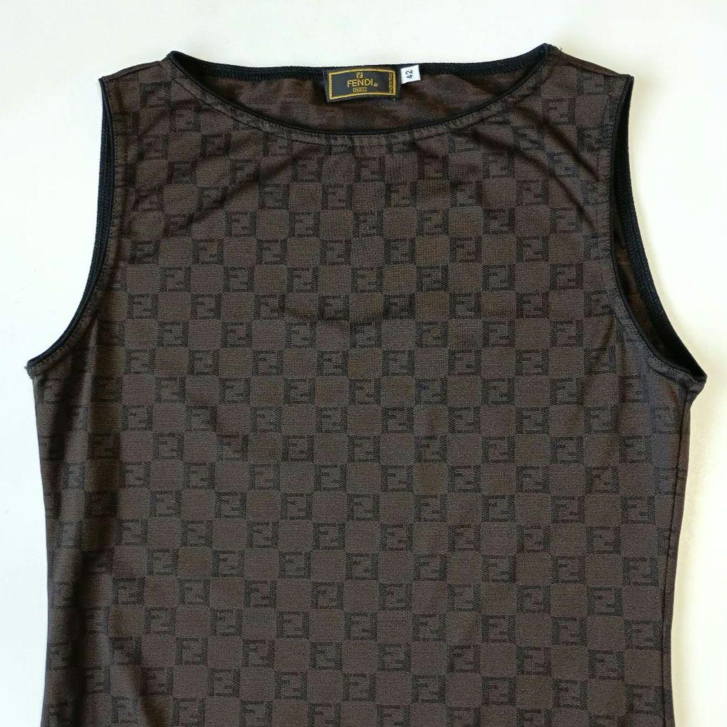 FENDI　フェンディ　ズッカ柄　タンクトップ　トップス　サイズ42