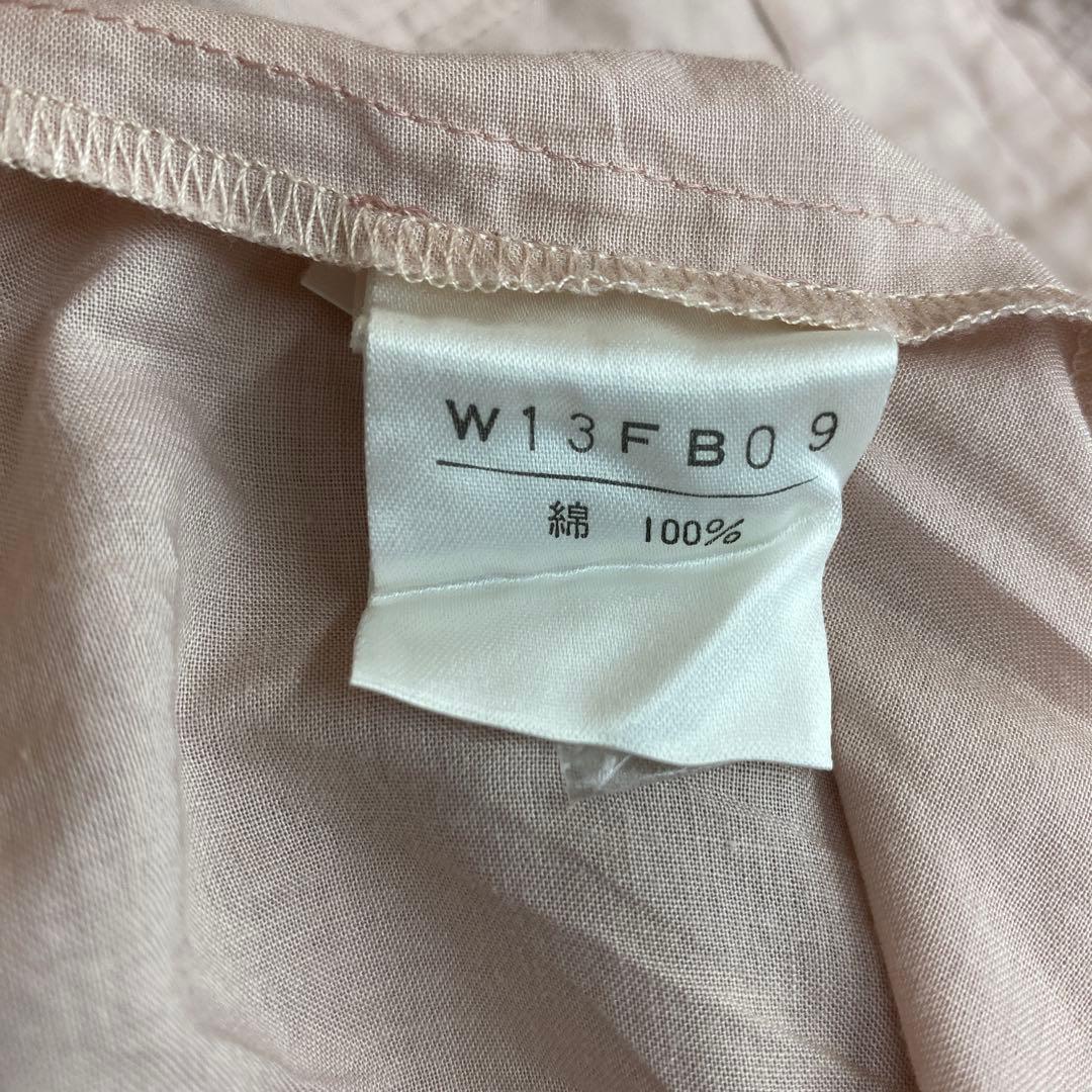 <極美品>ワンダフルワールド 綿ローン ふんわり半袖ピコフリルブラウス ピンク