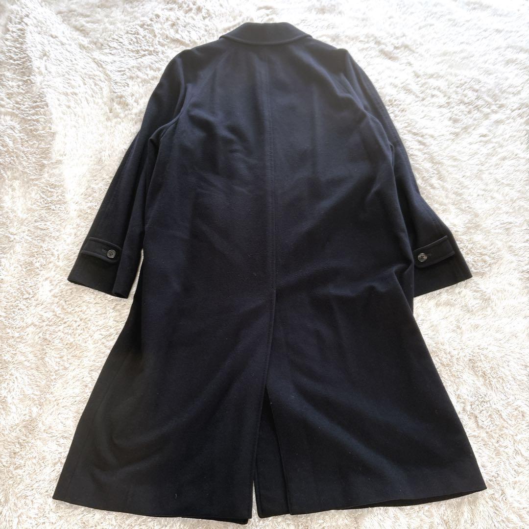 【美品】D'URBAN ダーバン　 カシミア混　ステンカラーコートＸＬ　ブラック