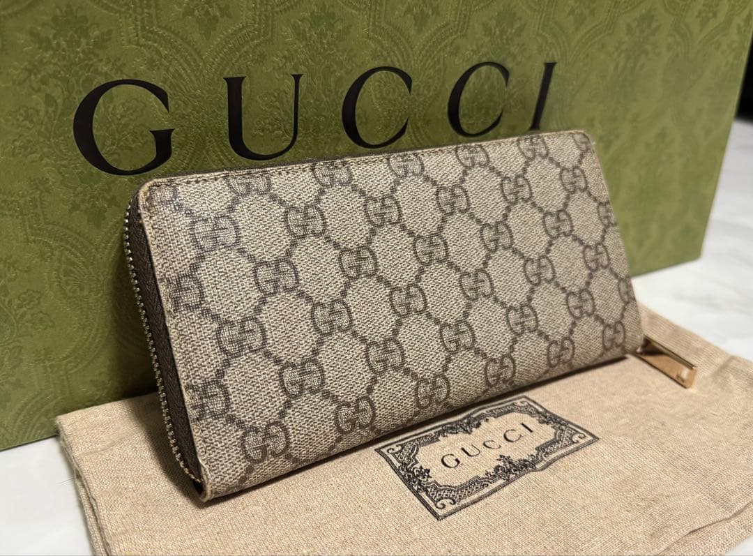 極美品✨ グッチ　GUCCI 長財布　GGスプリーム ラウンドファスナー