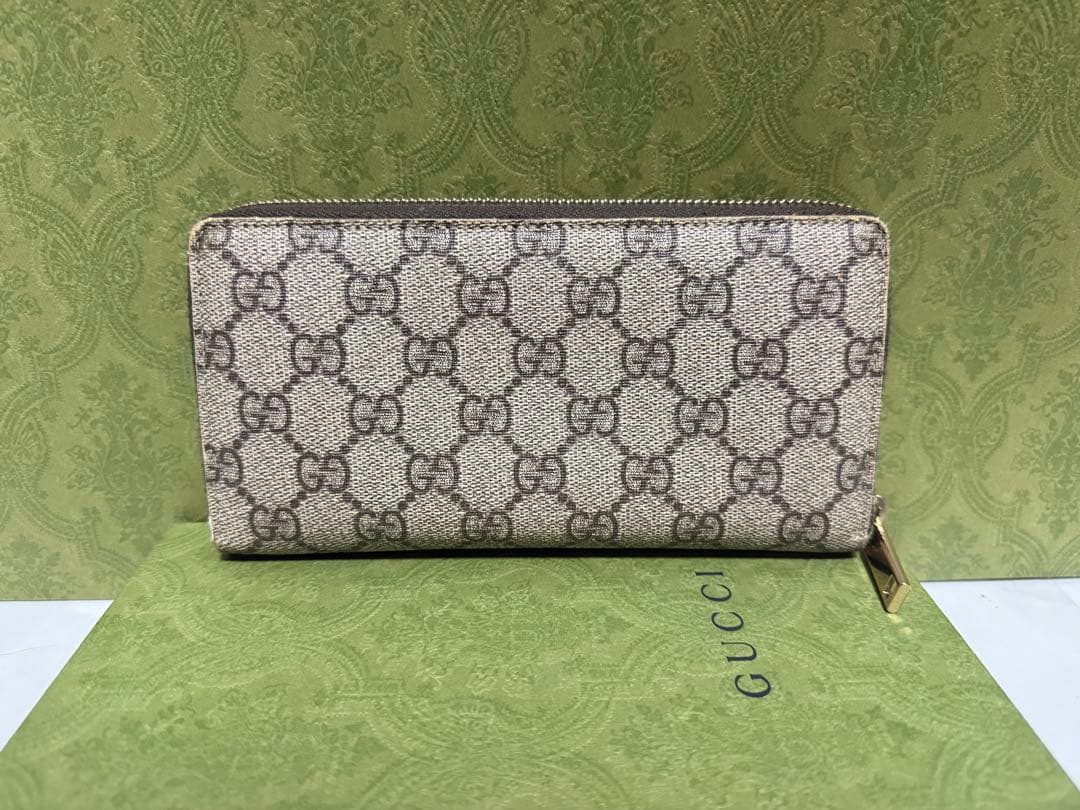 極美品✨ グッチ　GUCCI 長財布　GGスプリーム ラウンドファスナー