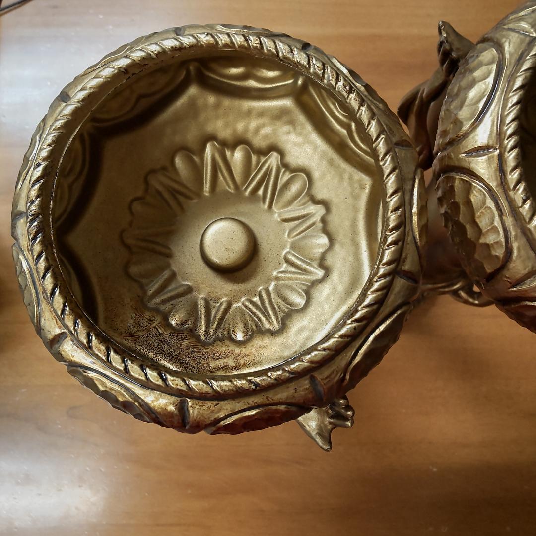 ロココ風　天使　飾り物　置き物　2点　エンゼル　花台　飾り鉢　ゴールド