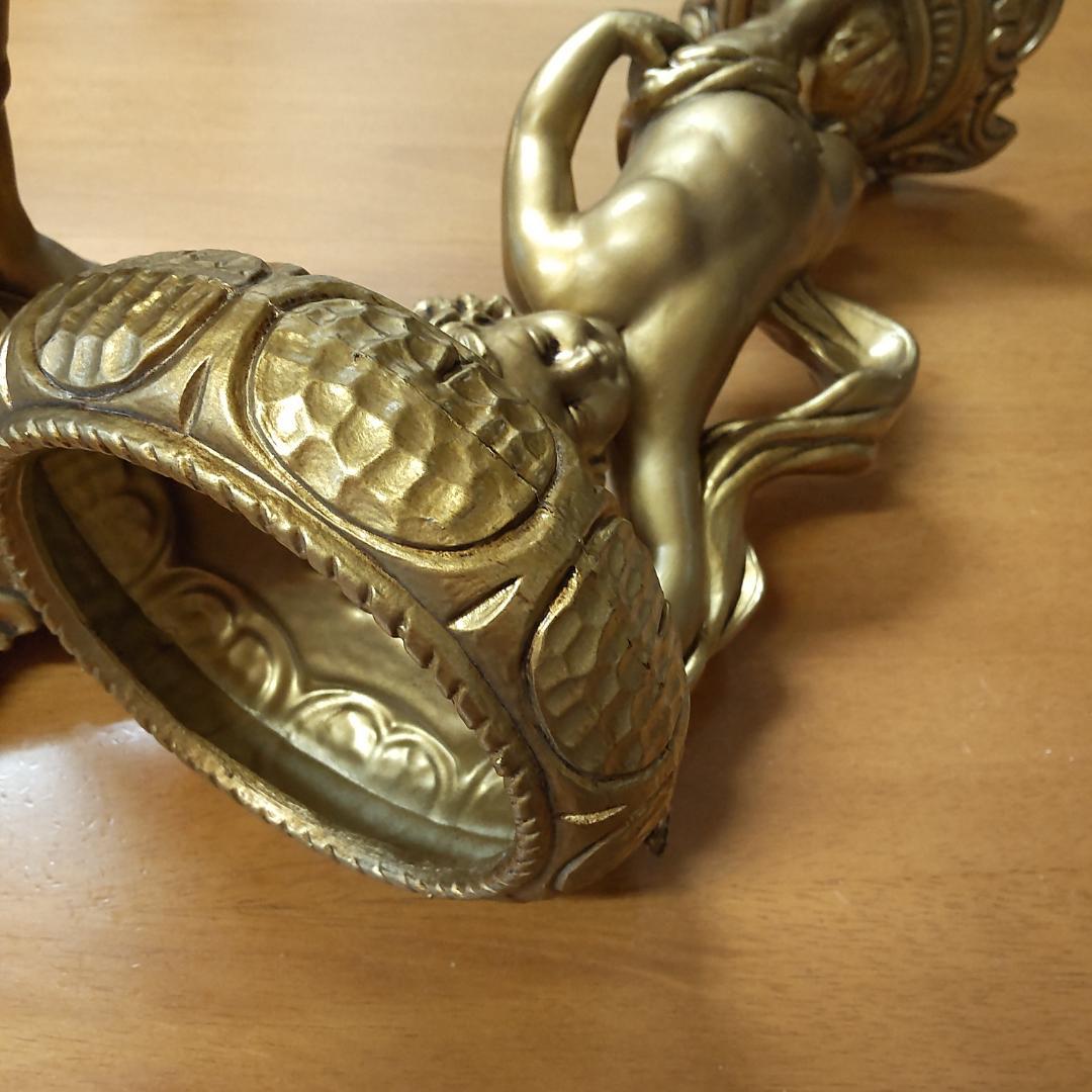 ロココ風　天使　飾り物　置き物　2点　エンゼル　花台　飾り鉢　ゴールド