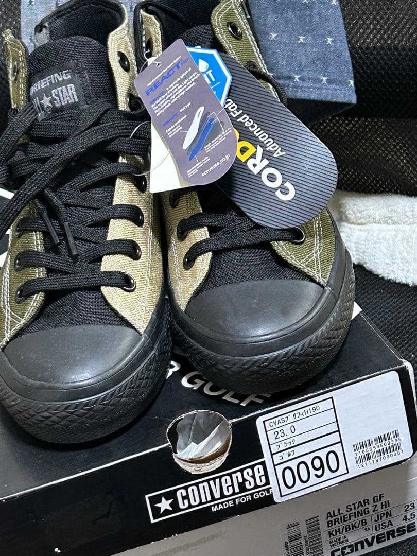 ブリーフィング コンバース ハイカット ゴルフ シューズ オールスター 23.0