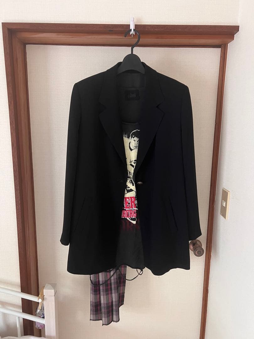 c0mi リメイク check shirt docking no-sleeve