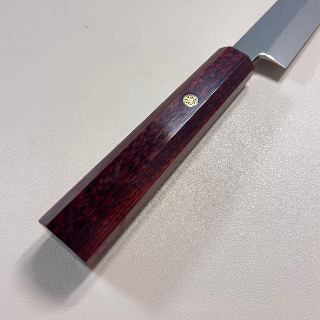 270mm 柳刃包丁 鏡面　紫檀八角柄 刺身包丁 「全鋼」'ᘲ