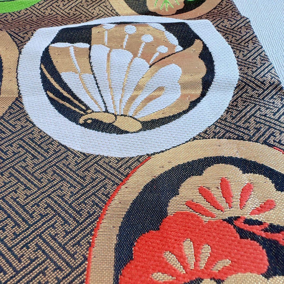 フルセット　七五三７歳女の子　赤地花御所車　黒地袋帯　蝶鶴菊　簡単半衿　7106