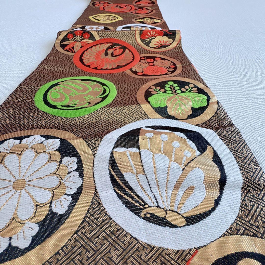 フルセット　七五三７歳女の子　赤地花御所車　黒地袋帯　蝶鶴菊　簡単半衿　7106