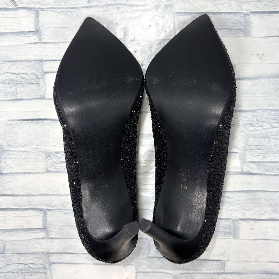 ✨新品✨DIANA グリッター パンプス ポインテッドトゥ ブラック 25㎝