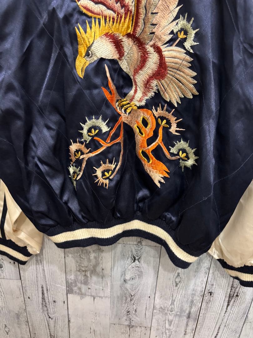 ♦︎ 飛有棲屯 HOUSTON ヒューストン 和柄 中綿 スカジャン　鷹刺繍