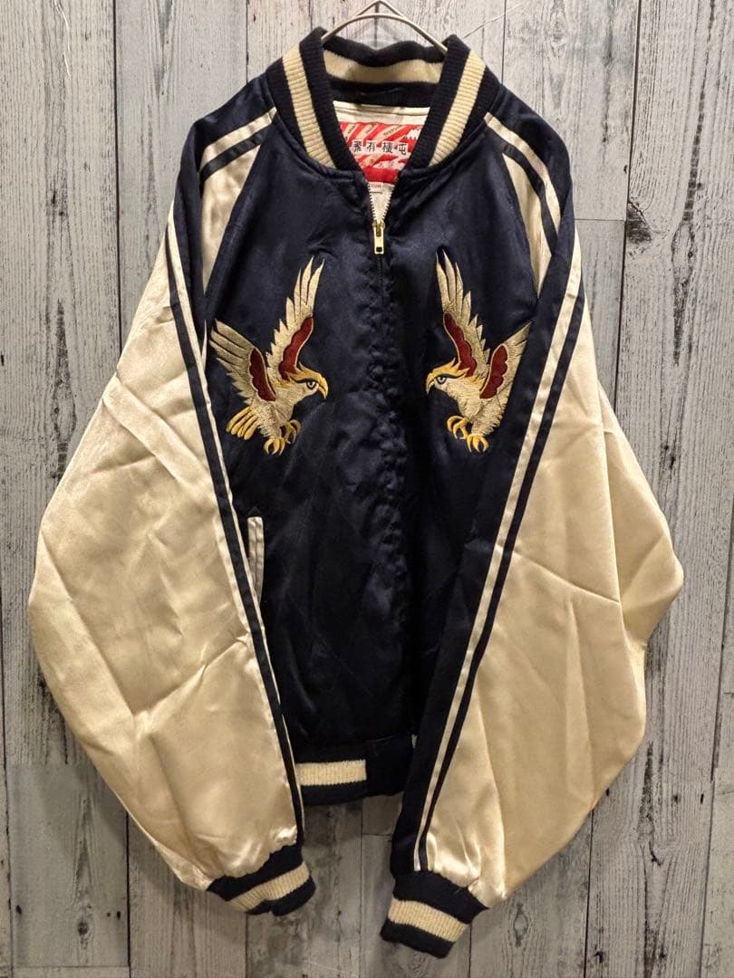 ♦︎ 飛有棲屯 HOUSTON ヒューストン 和柄 中綿 スカジャン　鷹刺繍